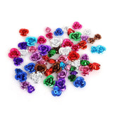 100PCS 4/5/6mm 3D Mini Artificial Aluminum Rose Flowers Head For Wedding Decoration Art Craft DIY Party Home Decorative Supplies