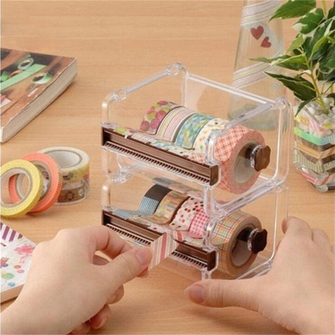 Stationery Masking Tape Cutter Washi Tape Storage Organizer Cutter Office Tape Dispenser Office Supplies