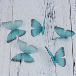 Blue & Purple Organza Ethereal Butterfly For DIY & Craft  50mm(2") Long, 5 PCs