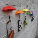 3Pcs/lot Umbrella Shape Clip Holders Cute Self Adhesive Wall Door Keys Clips School Office Sticky Holder Home Supplies