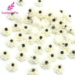 Lucia crafts 50pcs/lot 12mm Multi Option Resin Flatback Flower DIY Crafts Home Hairpin Headwear Handmade Accessories F0611