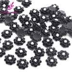 Lucia crafts 50pcs/lot 12mm Multi Option Resin Flatback Flower DIY Crafts Home Hairpin Headwear Handmade Accessories F0611