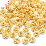 Lucia crafts 50pcs/lot 12mm Multi Option Resin Flatback Flower DIY Crafts Home Hairpin Headwear Handmade Accessories F0611