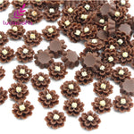 Lucia crafts 50pcs/lot 12mm Multi Option Resin Flatback Flower DIY Crafts Home Hairpin Headwear Handmade Accessories F0611