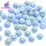 Lucia crafts 50pcs/lot 12mm Multi Option Resin Flatback Flower DIY Crafts Home Hairpin Headwear Handmade Accessories F0611