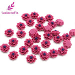 Lucia crafts 50pcs/lot 12mm Multi Option Resin Flatback Flower DIY Crafts Home Hairpin Headwear Handmade Accessories F0611