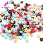 Lucia crafts 50pcs/lot 12mm Multi Option Resin Flatback Flower DIY Crafts Home Hairpin Headwear Handmade Accessories F0611