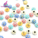 Lucia crafts 50pcs/lot 12mm Multi Option Resin Flatback Flower DIY Crafts Home Hairpin Headwear Handmade Accessories F0611