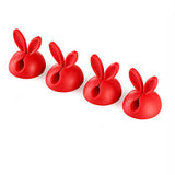 4pcs/bag Winder Wrap Cord Cable Storage Desk Set Rabbit Shaped Wire Clip Organizer Space Saving Desk Accessories Office Supplie