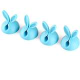 4pcs/bag Winder Wrap Cord Cable Storage Desk Set Rabbit Shaped Wire Clip Organizer Space Saving Desk Accessories Office Supplie