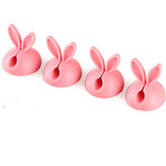 4pcs/bag Winder Wrap Cord Cable Storage Desk Set Rabbit Shaped Wire Clip Organizer Space Saving Desk Accessories Office Supplie