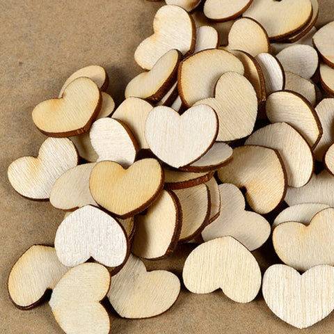 WHOLESALE PRICE 100Pcs/lot Heart Blank Unfinished Natural DIY Craft Supplies Wooden ScrapBooking Craft Wedding Decoration