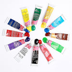 6 ML 12 Colors Professional Acrylic Paints Set Hand Painted Wall Painting Textile Paint Brightly Colored Art Supplies Free Brush