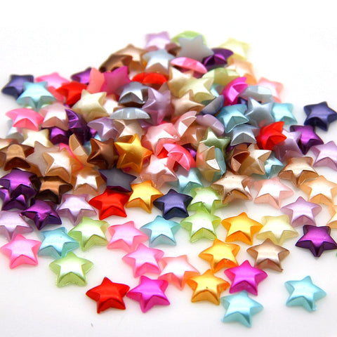 200Pcs/Lot 10mm Colorful Handmade Half Pearl Acrylic Star Beads For Diy Making Wedding Arts Crafts Apparel Sewing Garment Beads