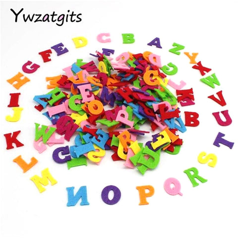 ywzatgits 100pcs/lot Alphabet Number 0-9  Cloth Polyester Felt Fabric Mix Non-woven For DIY Sewing Craft YB0530