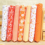 7pcs Cotton Cloth Sewing Patchwork Fabric Assorted Squares Pre-Cut Quilt Quarters Bundle 25*25cm For DIY Handmade Crafting Doll