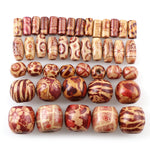 100/50PCSet Mix Shape Round Wood Painting Beads DIY Arts And Crafts Supplies Material DIY Necklace Wrist Wooden Painted Bead