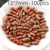 100/50PCSet Mix Shape Round Wood Painting Beads DIY Arts And Crafts Supplies Material DIY Necklace Wrist Wooden Painted Bead