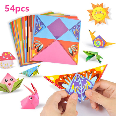 54pcs 14CM Cartoon Animal Home Origami Paper Kids DIY Craft Paper Double Sided Creativity for Kids Origami New Year Xmas Gifts
