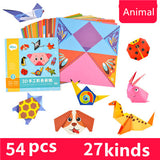 54pcs 14CM Cartoon Animal Home Origami Paper Kids DIY Craft Paper Double Sided Creativity for Kids Origami New Year Xmas Gifts