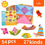 54pcs 14CM Cartoon Animal Home Origami Paper Kids DIY Craft Paper Double Sided Creativity for Kids Origami New Year Xmas Gifts