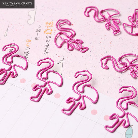 10Pcs/Set Flamingo Clips Set Office Supplies Quality School Stationery for Students Office Accessories Clip Pink Bookmark Clips