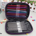 22Pcs/Set Stainless Steel Crochet Hooks Yarn Knitting Needles 2-8mm Sewing Tools with Case Sewing Tool Sets used with Fiber Arts