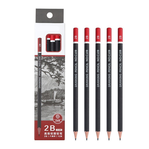 Sketch pencil HB 2B 3B 4B 5B 6B 8B 10B 2H 3H Soft medium hard carbon pen Office school drawing pencil