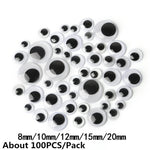 4-24MM Mixed Googly Eyes DIY Craft Supplies Self-adhesive Wiggly Eyeballs Children Hand Scrapbooking Arts Decor Eyes For Toys