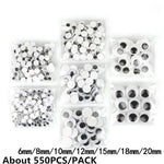 4-24MM Mixed Googly Eyes DIY Craft Supplies Self-adhesive Wiggly Eyeballs Children Hand Scrapbooking Arts Decor Eyes For Toys