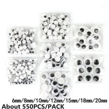 4-24MM Mixed Googly Eyes DIY Craft Supplies Self-adhesive Wiggly Eyeballs Children Hand Scrapbooking Arts Decor Eyes For Toys