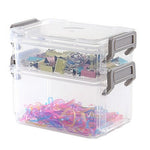 Transparent 3 Layers Storage Box Practical Plastic Case for Tape Clip Stationery Sticker Organizer Office Desk Tape Storage Box