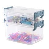 Transparent 3 Layers Storage Box Practical Plastic Case for Tape Clip Stationery Sticker Organizer Office Desk Tape Storage Box