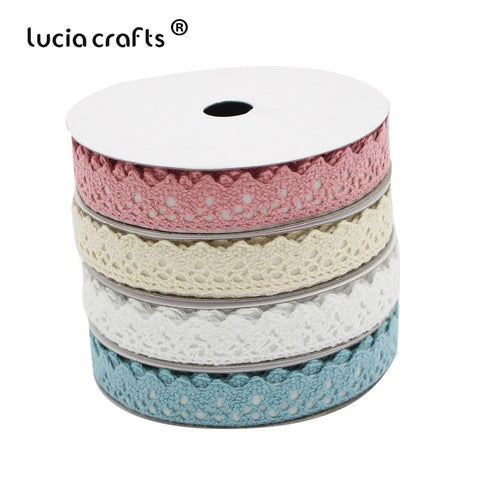 2yards/lot 15mm Pink,Blue,White,Ivory Adhesive Tape Cotton Fabric Lace Tape Sticker DIY Scrapbooking Crafts I1007