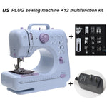 Fanghua Mini 12 Stitches Sewing Machine Household Multifunction Double Thread And Speed Free-Arm Crafting Mending Machine LED