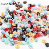 Lucia crafts 50pcs/lot 12mm Multi Option Resin Flatback Flower DIY Crafts Home Hairpin Headwear Handmade Accessories F0611