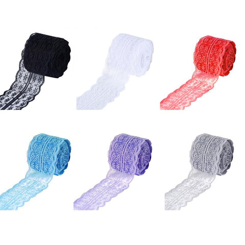 10M Colorful Lace Webbing Clothing Accessories Handmade Materials Trimmed Fabric DIY Embroidery Sewing Decoration Craft Supplies