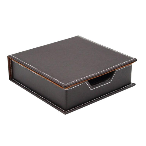 Leather Memo Box Office School Supplies Desk Accessories Organizer Card Holder Note Holder Sticky Note Storage Box