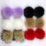 12 PCs Mixed Pom Pom Balls Imitation Fox Fur Round With Ring 8cm Dia. Fuchsia Pink Khaki Colorful DIY Craft Supply Accessories