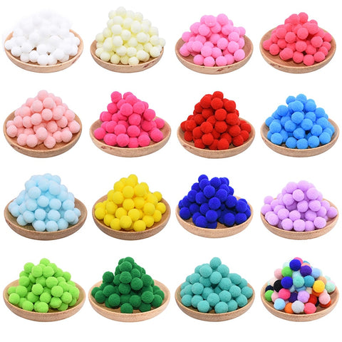 100Pcs 10/15/20/25mm Mini Fluffy Soft Pom Poms Pompoms Ball Handmade Kids Toys Wedding Decor DIY Sewing Craft Supplies