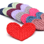 33mm 10pcs Mini Heart Cotton Knitting Flower for Home Hat Shoes Clothing Decoration Scrapbooking DIY Handmade Crafts Accessories