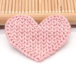 33mm 10pcs Mini Heart Cotton Knitting Flower for Home Hat Shoes Clothing Decoration Scrapbooking DIY Handmade Crafts Accessories