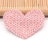 33mm 10pcs Mini Heart Cotton Knitting Flower for Home Hat Shoes Clothing Decoration Scrapbooking DIY Handmade Crafts Accessories