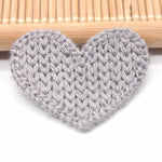 33mm 10pcs Mini Heart Cotton Knitting Flower for Home Hat Shoes Clothing Decoration Scrapbooking DIY Handmade Crafts Accessories