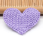 33mm 10pcs Mini Heart Cotton Knitting Flower for Home Hat Shoes Clothing Decoration Scrapbooking DIY Handmade Crafts Accessories