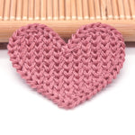 33mm 10pcs Mini Heart Cotton Knitting Flower for Home Hat Shoes Clothing Decoration Scrapbooking DIY Handmade Crafts Accessories