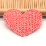 33mm 10pcs Mini Heart Cotton Knitting Flower for Home Hat Shoes Clothing Decoration Scrapbooking DIY Handmade Crafts Accessories