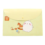 A4 cute cartoon animal file holder snap button PVC folder pen box office information bag 1pcs