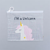 Kawaii Leopard Unicorn Transparent Pencil Case Cosmetic Bag School Office Supplies Document Bag File Folder Stationery Organizer