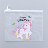 Kawaii Leopard Unicorn Transparent Pencil Case Cosmetic Bag School Office Supplies Document Bag File Folder Stationery Organizer